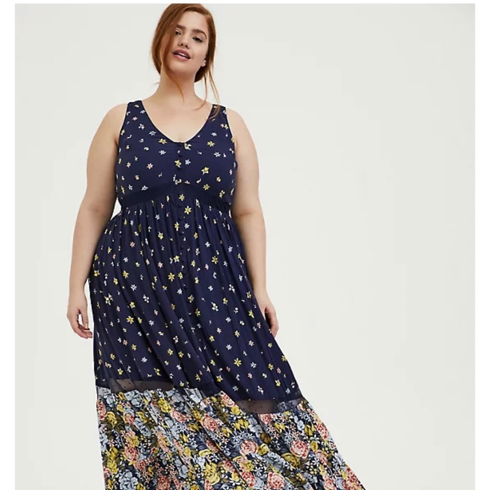 Torrid Navy Floral Maxi Dress